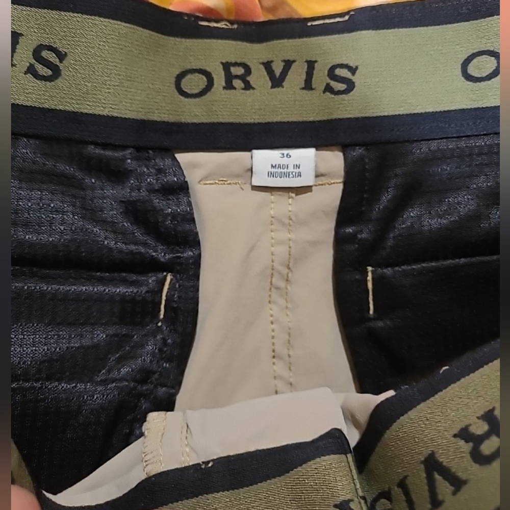 Orvis Men's Cargo Short With Belt Set (Sold Together) Khaki & Gray Both Size 36